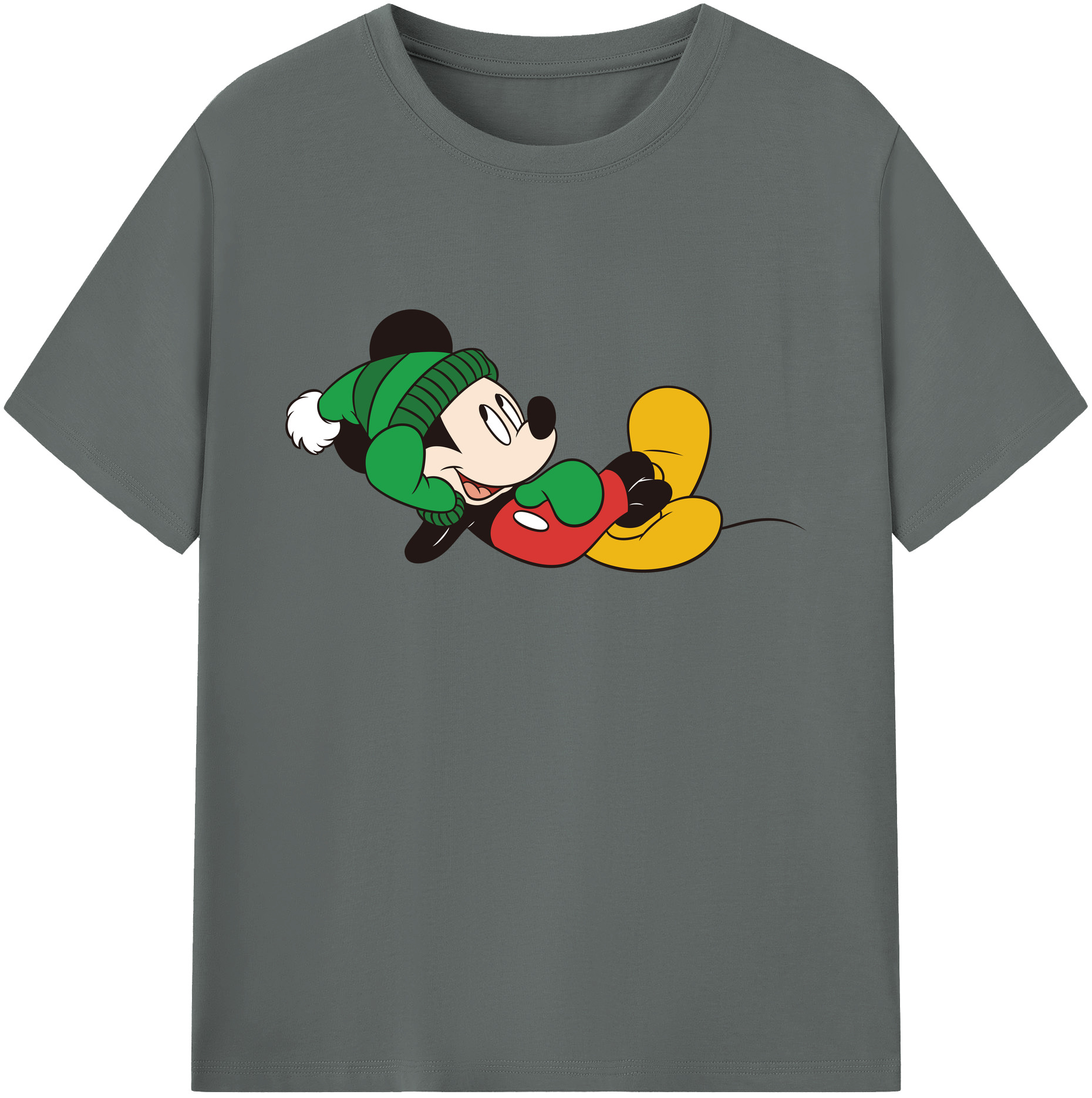 ミッキーマウス Mickey Mouse 綿100％ メンズ半袖Tシャツ｜肌触りやわらか＆通気性